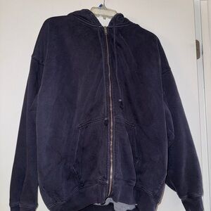 Brandy Melville Dark Blue Zip-Up Sweater